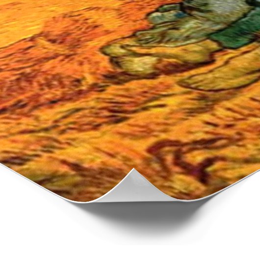 ファンゴッホ – 正午の休憩作業(ミレーの後) ポスター (角)