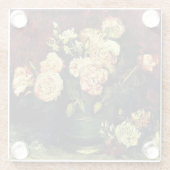 ファンゴッホ – 牡丹とバラ付きボウル ガラスコースター (裏面)