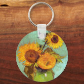 ファンゴッホ – 花瓶に3つのひまわり – ファインアート キーホルダー (正面)