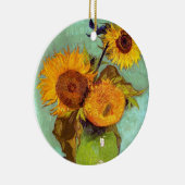 ファンゴッホ – 花瓶に3つのひまわり – ファインアート セラミックオーナメント (右)