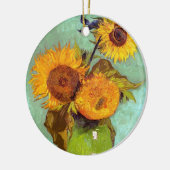 ファンゴッホ – 花瓶に3つのひまわり – ファインアート セラミックオーナメント (左)