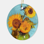 ファンゴッホ – 花瓶に3つのひまわり – ファインアート セラミックオーナメント (左)