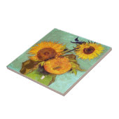 ファンゴッホ – 花瓶に3つのひまわり – ファインアート タイル (側面)