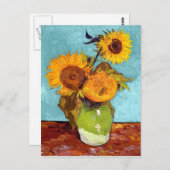 ファンゴッホ – 花瓶に3つのひまわり – ファインアート ポストカード (正面/裏面)
