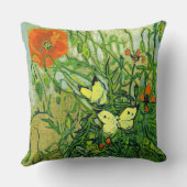 ファンゴッホ – 蝶とポピー クッション (裏面)