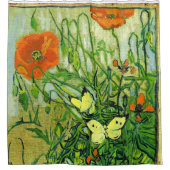 ファンゴッホ – 蝶とポピー シャワーカーテン (正面)