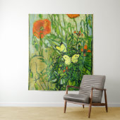 ファンゴッホ – 蝶とポピー タペストリー (インサイチュ)