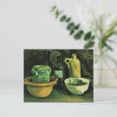 ファンゴッホ – 陶器と2ボトルの静物詩 ポストカード (スタンド正面)