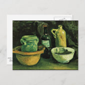 ファンゴッホ – 陶器と2ボトルの静物詩 ポストカード (正面/裏面)