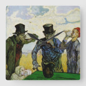 ファンゴッホ；飲み物、ヴィンテージポスト印象主義 スクエア壁時計 (正面)