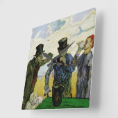 ファンゴッホ；飲み物、ヴィンテージポスト印象主義 スクエア壁時計 (傾斜)