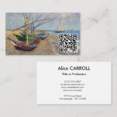 ファンゴッホ-魚釣りボートのビーチ- QRコード 名刺 (正面/裏面)