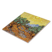 ファンゴッホ:黄色い空と太陽とオリーブの木 タイル (側面)