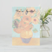 ファンゴッホ-12のひまわり付きスチルライフ花瓶 招待状 (スタンド正面)