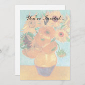 ファンゴッホ-12のひまわり付きスチルライフ花瓶 招待状 (正面/裏面)