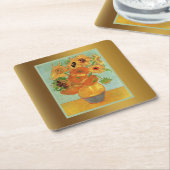 ファンゴッホ- 12のひまわり スクエアペーパーコースター (アングル)