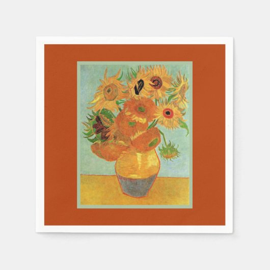 ファンゴッホ- 12ひまわりナプキンス スタンダードカクテルナプキン (正面)