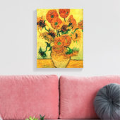 ファンゴッホ-15のひまわり付きスチルライフ花器 キャンバスプリント (インサイチュ (リビング))