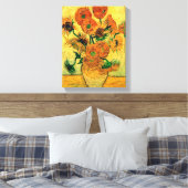 ファンゴッホ-15のひまわり付きスチルライフ花器 キャンバスプリント (インサイチュ (寝室))