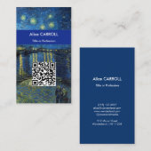 ファンゴッホ- Rhone上の星空の夜 – QRコード 名刺 (正面/裏面)