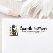 ファンシフルブラックキャット差出人住所ラベル ラベル (インサイチュ)