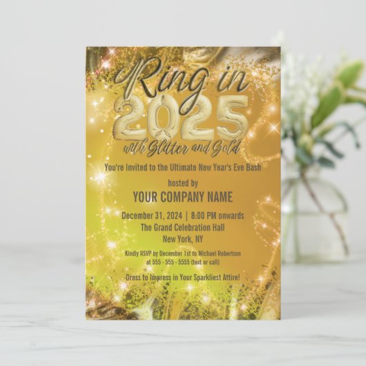 ファンシーきらめく金ゴールド大晦日バッシュ企業の 招待状 (スタンド正面)