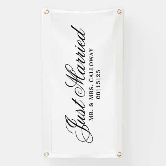 ファンシーたった今結婚しましたカーバナー 横断幕 (縦)