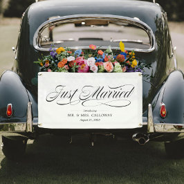 ファンシーたった今結婚しましたカーバナー 横断幕