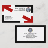 ファンシーではっきりしたな未来派の赤い矢の記号論理学ディレクター 名刺 (正面/裏面)