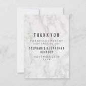 ファンシーでエレガントな大理石の結婚式は感謝していしています サンキューカード (裏面)