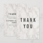 ファンシーでエレガントな大理石の結婚式は感謝していしています サンキューカード (正面/裏面)