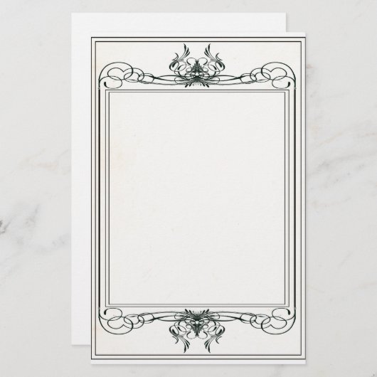 ファンシーでビクトリアンな文房具 便箋 (正面/裏面)