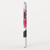 ファンシーで深い色の水彩画の紫色の花のモノグラム Case-Mate iPhoneケース (裏面/右)