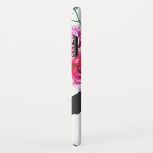 ファンシーで深い色の水彩画の紫色の花のモノグラム Case-Mate iPhoneケース (裏面/右)