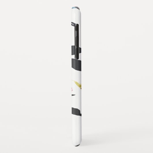 ファンシーで深い色の水彩画の紫色の花のモノグラム Case-Mate iPhoneケース (裏面/左)