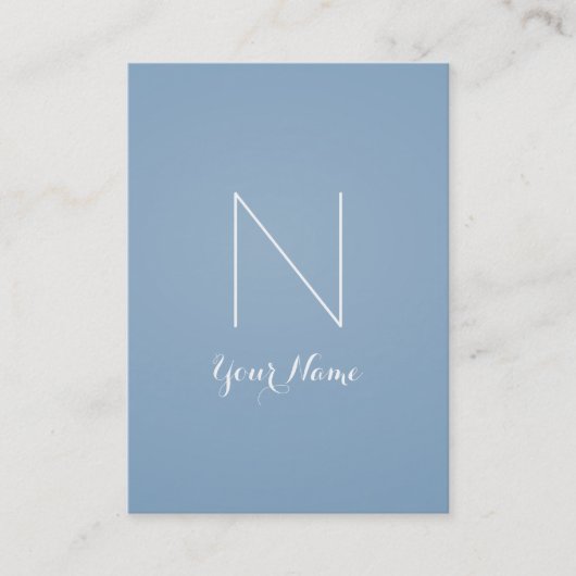 ファンシーで素晴らしくモノグラムのな薄暗がりの青およびチタニウム 名刺 (正面)