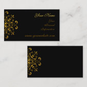 ファンシーで黒い金ゴールドの線条細工の名刺 名刺 (正面/裏面)