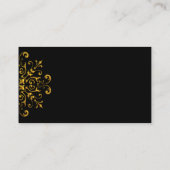 ファンシーで黒い金ゴールドの線条細工の名刺 名刺 (裏面)