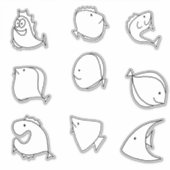 ファンシーなかわいい魚たち シール (正面)