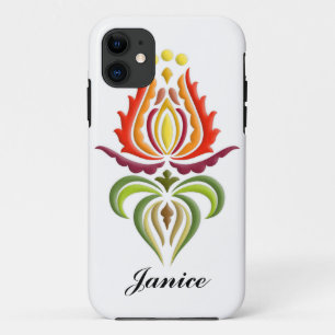 ファンシーなふたの刺繍-ハンガリーの民芸 iPhone 11 ケース