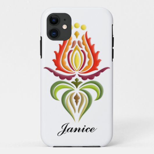 ファンシーなふたの刺繍-ハンガリーの民芸 Case-Mate iPhoneケース (裏面)