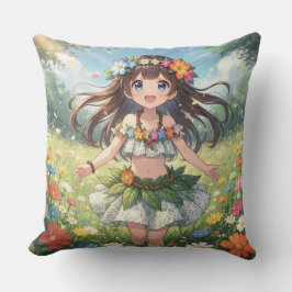 ファンシーなアニメの女の子 クッション