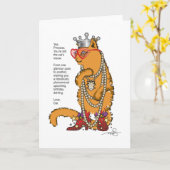 ファンシーなオレンジ色の猫 グラマー・プッス カード (黄色い花)