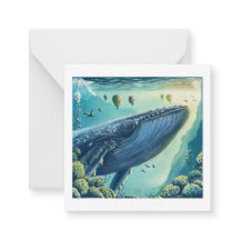 ファンシーなクジラのポストカードスタイル