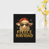 ファンシーなクリスマス 羊のデザイン フリース Navidad カード (黄色い花)