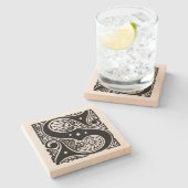 ファンシーなゴシック体`のS」モノグラム ストーンコースター (横)