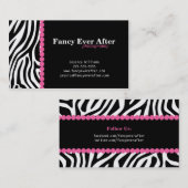 ファンシーなシマウマのプリント 名刺 (正面/裏面)