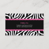 ファンシーなシマウマのプリント 名刺 (裏面)
