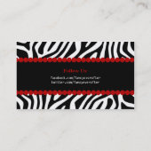 ファンシーなシマウマのプリント 名刺 (裏面)
