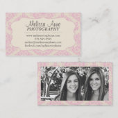 ファンシーなダマスク織の写真撮影 名刺 (正面/裏面)